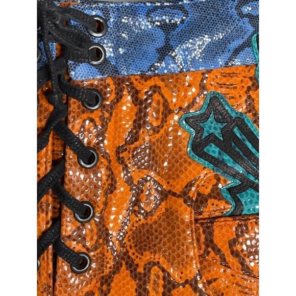 Free People X Dancassab Dan Cassab Carmina Leather Pants Snakeskin Size XL NEW - Picture 5 of 8